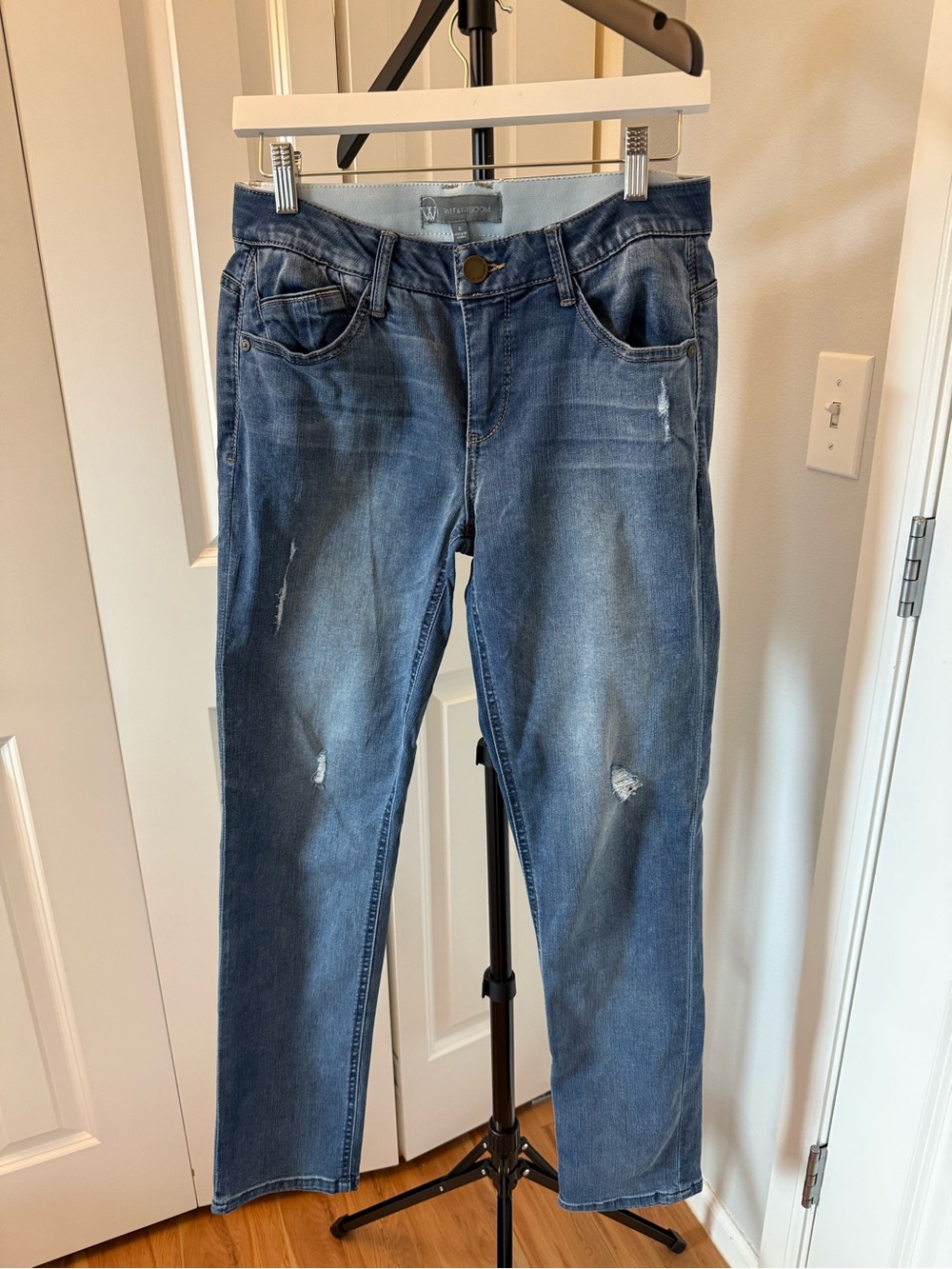Wit & Wisdom Relaxed Distressed Blue Jeans
